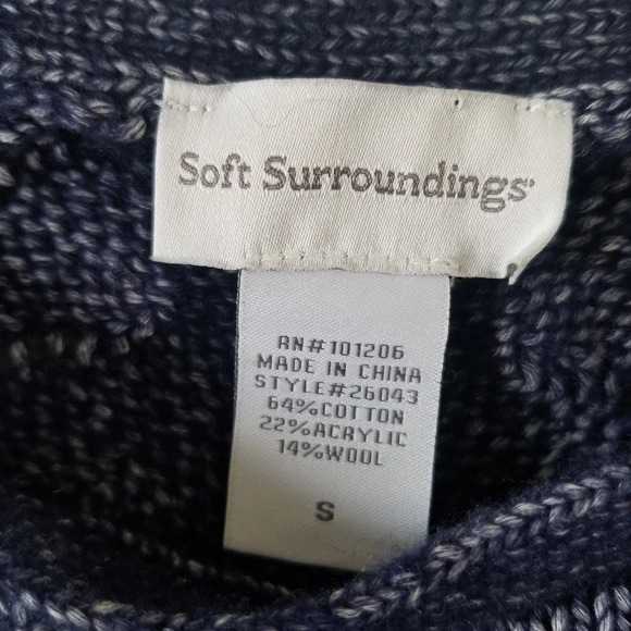 SOFT SURROUNDINGS Blue Open Knit Sweater - Picture 7 of 7